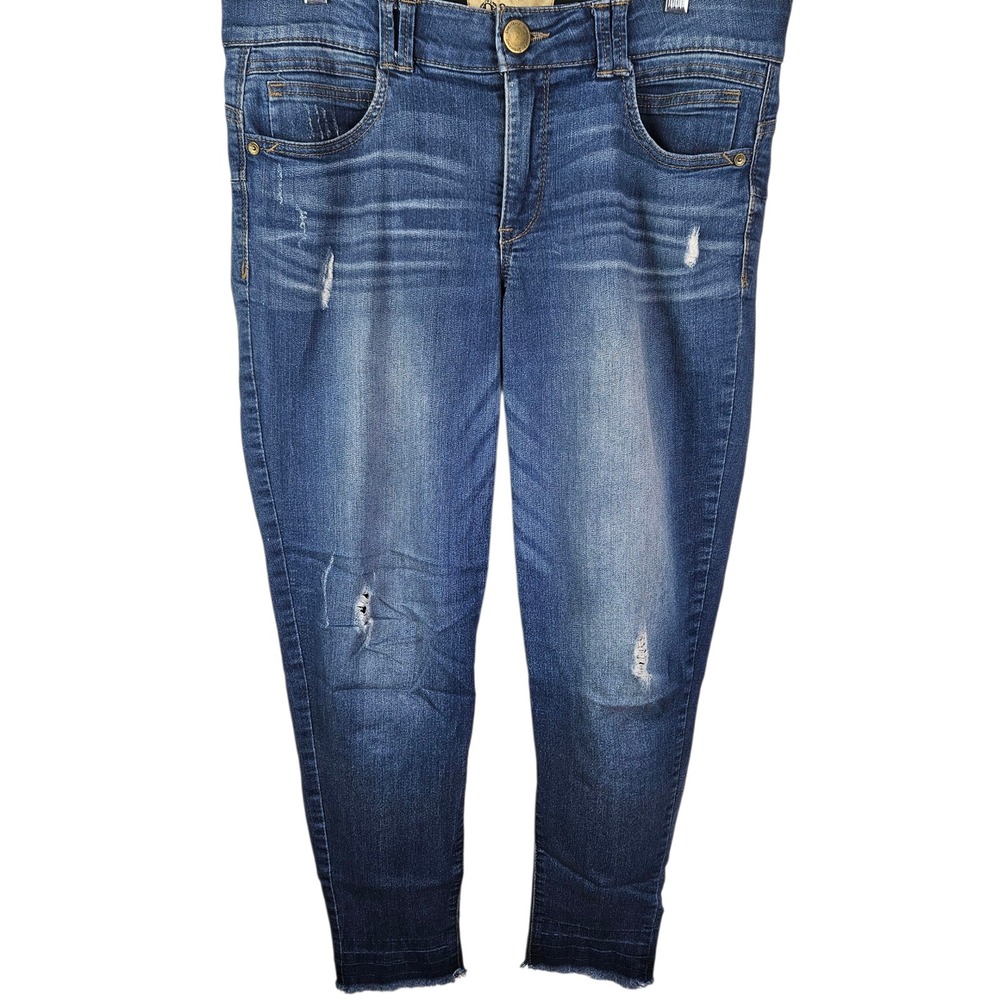 Democracy Distressed Denim Jeans Ab Solution Ankle Skinny Blue Size 12